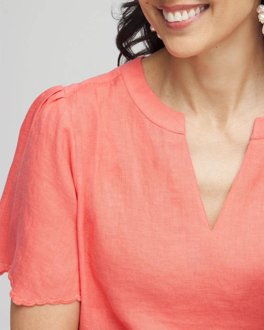 Linen Embroidered Hem Blouse | Chico's